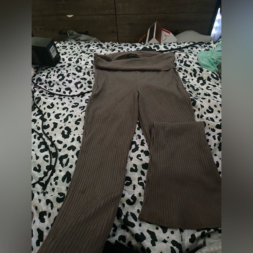 Women's Brown Ribbed Pants